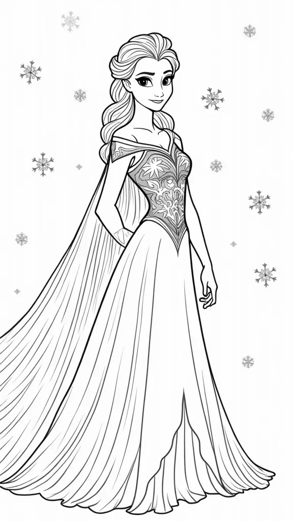 coloring page of elsa